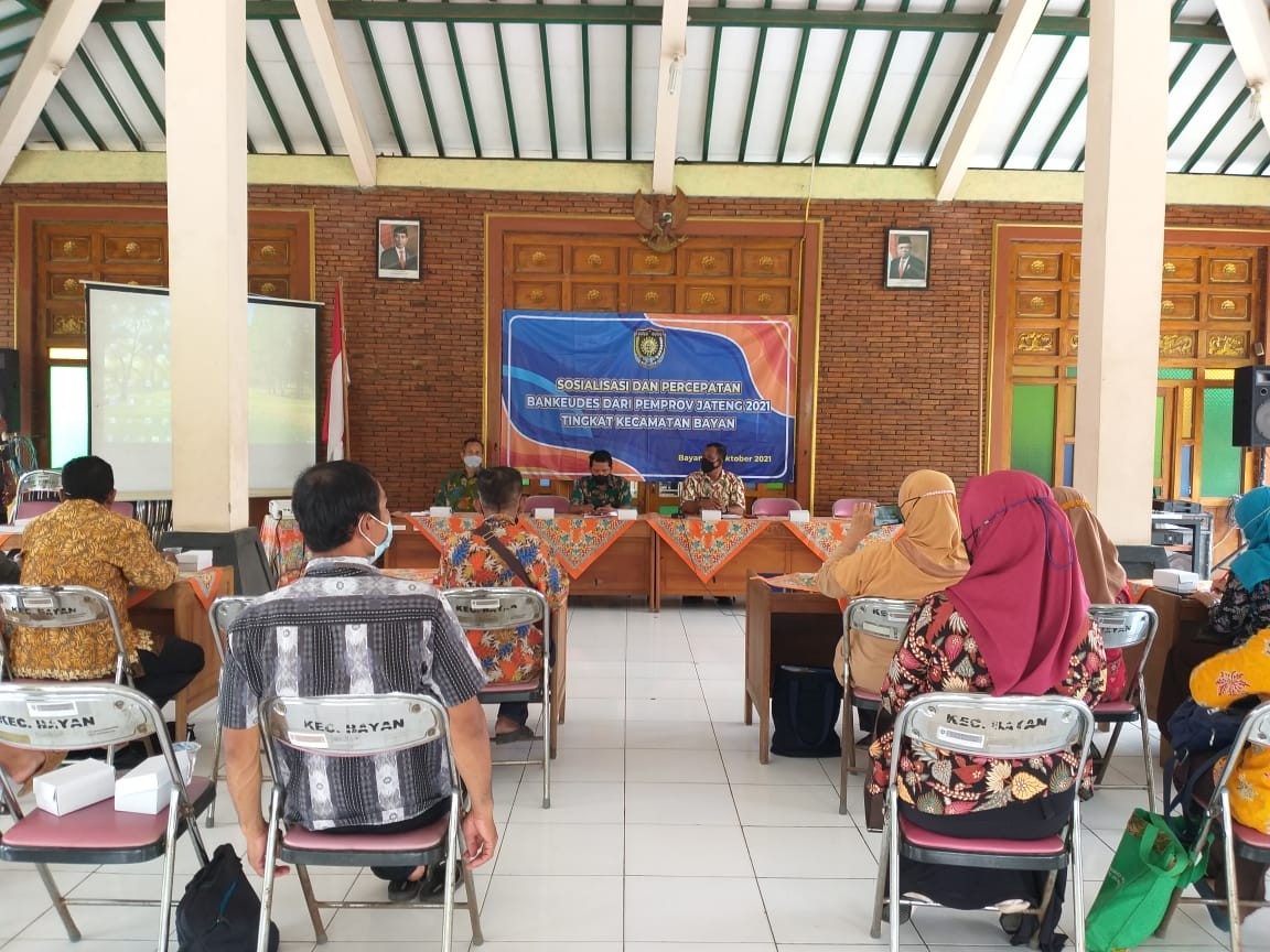 Sosialisasi dan percepatan bankeudes dari pemprov jateng 2021 tingkat kecamatan