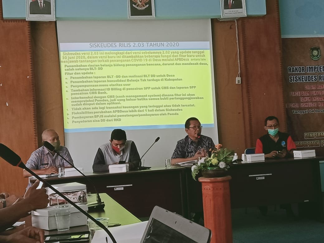 Rakor Implementasi Siskeudes Rilis 2.03 Jumat 4 Desember 2020