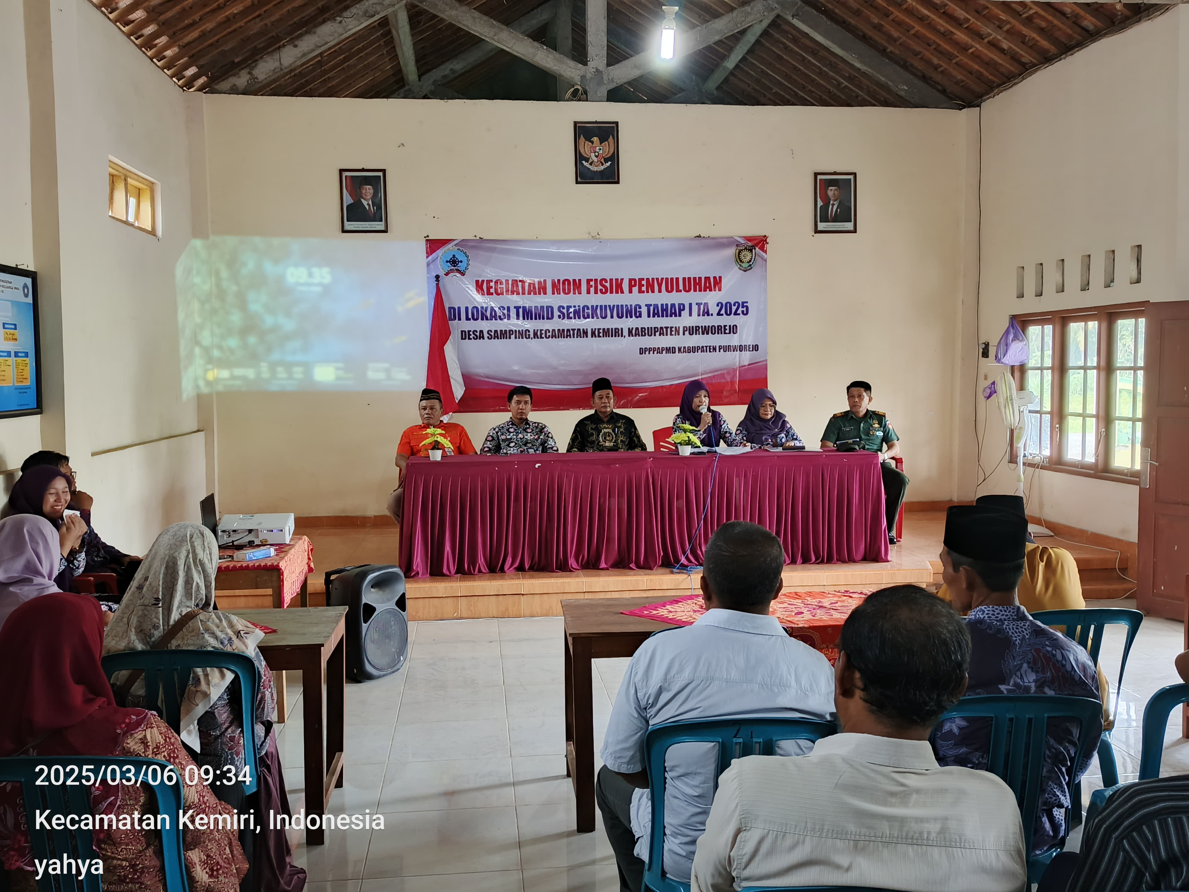  Penyuluhan Non Fisik TMMD Sengkuyung I di Balai Desa Samping Kecamatan Kemiri