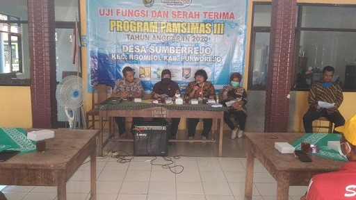 ACARA UJI FUNGSI DAN SERAH TERIMA PROGRAM PAMSIMAS TA. 2020 DI DESA SUMBERREJO KECAMATAN NGOMBOL